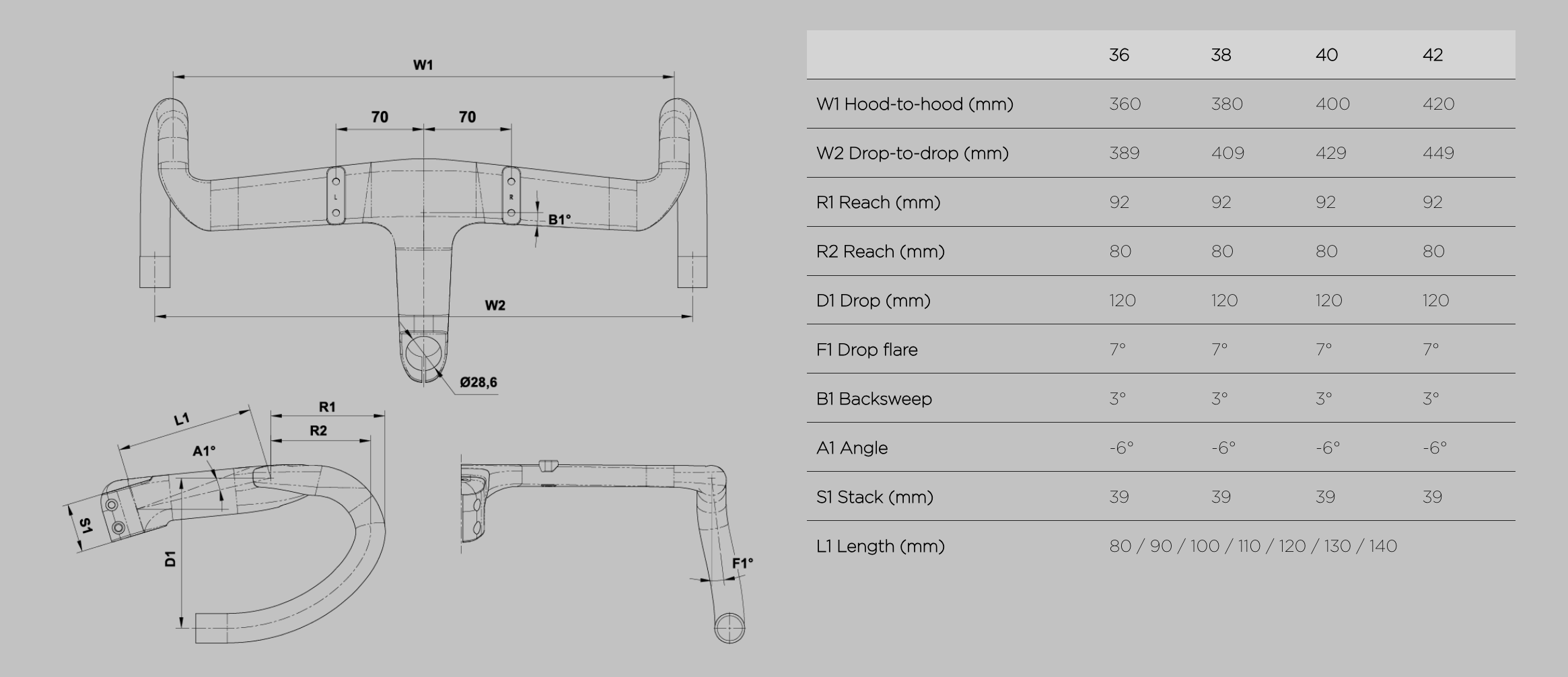 Integrated Aero Barstem with Extensions AB03